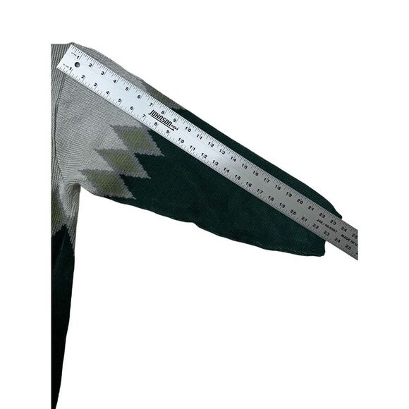 Split 500‎ Mens Geometric Knit Sweater L Green & Gray - Picture 2 of 16